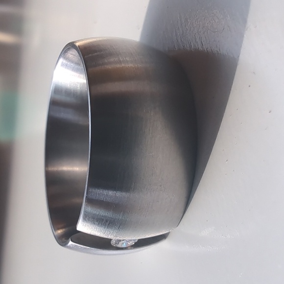 XEN Stainless Steel Tension Set Diamond Ring Size 7